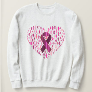 Sweatshirt Ruban et coeur de sensibilisation au cancer du sei