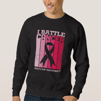 Sweatshirt Ruban rose Bataille Cancer Survivant Soutien Guerr