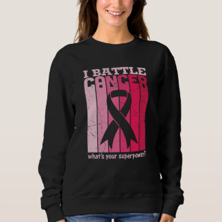 Sweatshirt Ruban rose Bataille Cancer Survivant Soutien Guerr