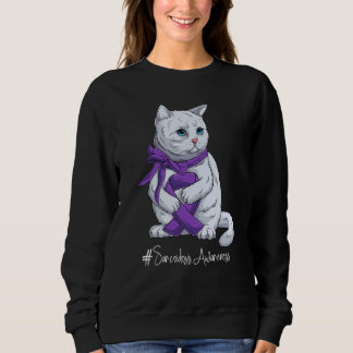 Sweatshirt Ruban Violet du Mois de la Sensibilisation à la Sa