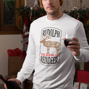 Sweatshirt Rudolph Le Renne à Viande Rouge