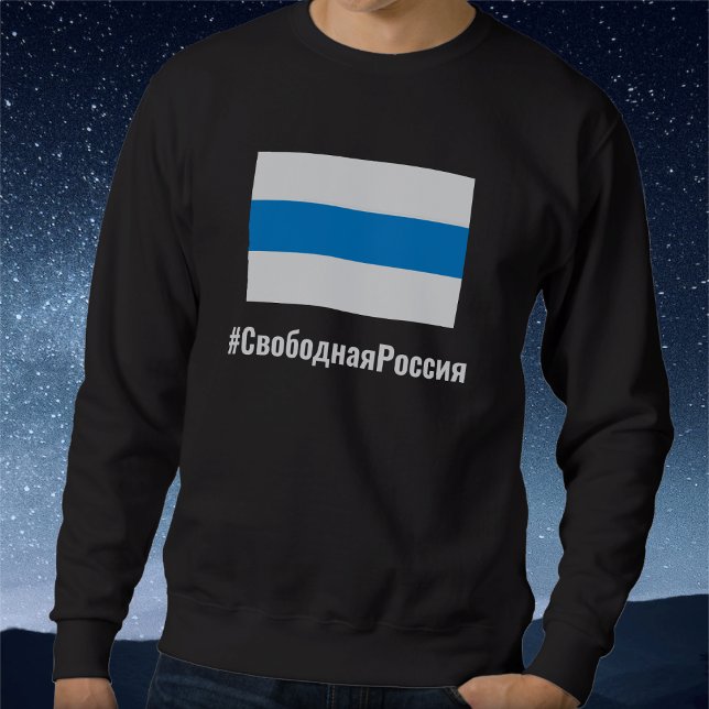 Sweatshirt Russie libre - Russe - Bleu blanc Drapeau (Créateur téléchargé)