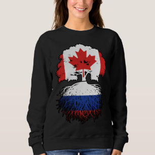 Sweatshirt Russie Russie Canada drapeau des racines de l'arbr