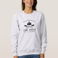 Rustic Lake House Boat Oars Trees Nom de famille