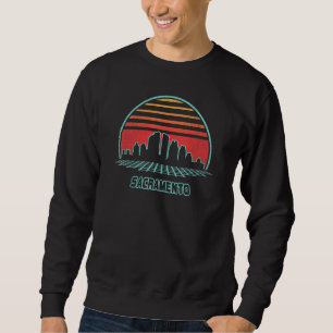 Sweatshirt Sacramento City Skyline Retro 80s Style Souvenir