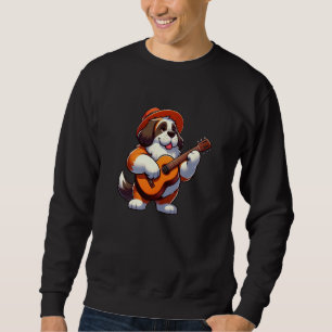 Sweatshirt Saint Bernard Guitar Chien Musique amusante