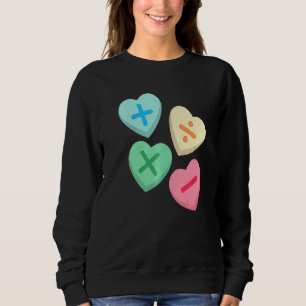 Sweatshirt Saint Valentin Coeurs avec symboles mathématiques