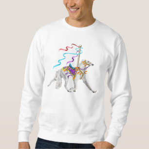 Sweatshirt Saluki Carousel Blanc