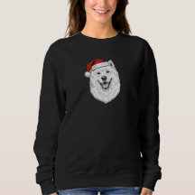 Samoyed Christmas Sweatshirt–Hand-Drawn Santa Dog
