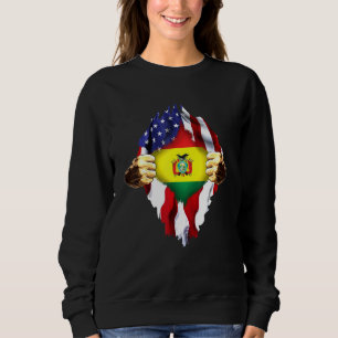 Sweatshirt Sang bolivien en moi Bolivie Drapeau américain