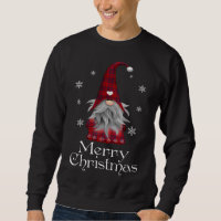 Santa Claus Garden Gnome Joyeux Noël Plaid