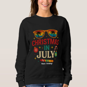 Sweatshirt Santa Claus Lunettes de soleil plage Noël en juill