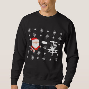 Sweatshirt Santa Claus Playing Disc Golf Ugly Christmas