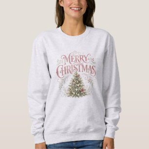 Sweatshirt Sapin de Noël traditionnel rose Pinkmas