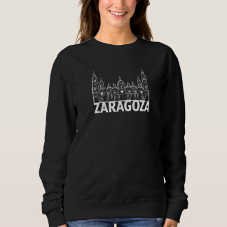 Sweatshirt Saragosse Espagne City Skyline Silhouette Outline