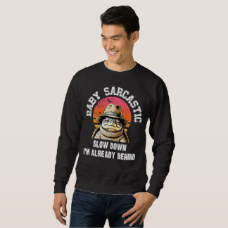 Sweatshirt Sarcastic Turtle Retro Sunset Graphic