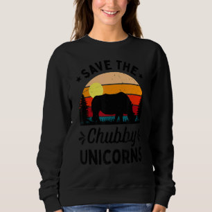 Sweatshirt Sauvez Le Chubby Unicorns Vintage Rhino Animal Rig
