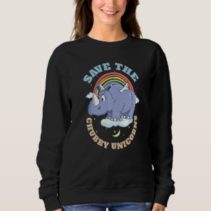 Sweatshirt Sauvez Les Unicornes De Chubby Rhinoceros Mignons