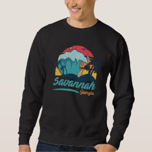 Sweatshirt Savannah Georgia Beach Summer Surf Sunset Palm
