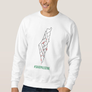 Sweatshirt Save Palestine saigned map - Liberté pour Palestin