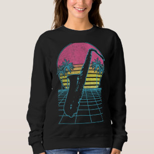 Sweatshirt Saxophone Musicien Jazz Musique 90s 80s Retro Vint