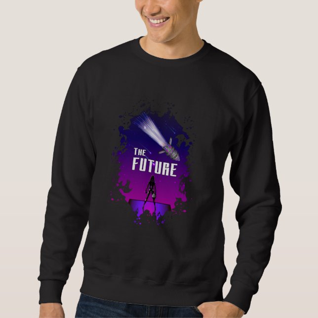 Sweatshirt Science-Fiction Ufo Alien Spatial Rocket Drôle Cad (Devant)
