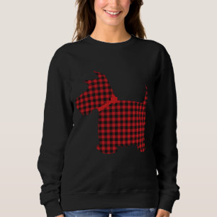 Sweatshirt Scottie Dog Scottie Terrier Rouge noir Buffalo Pla