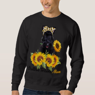 Sweatshirt Scottish Terrier Maman Sunflower Summer Chien Mama