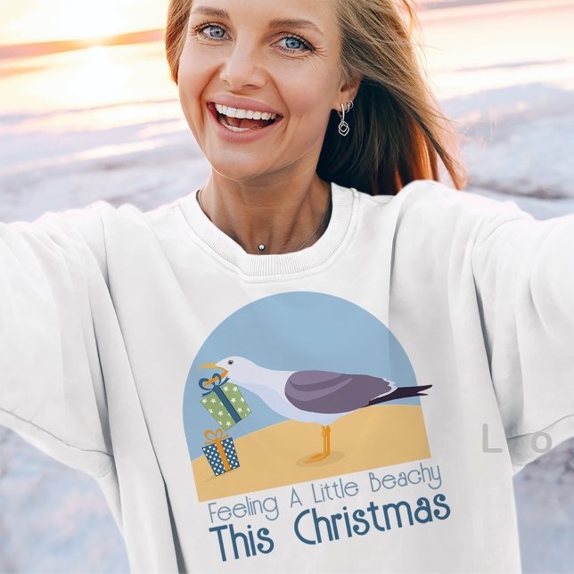 Sweatshirt Seagull Beach Thème Noël (Créateur téléchargé)