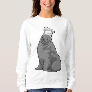 Sweatshirt Seal as Cook with Chef casquette