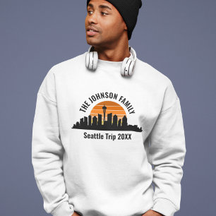 Sweatshirt Séjour à Seattle Skyline Coucher de soleil Personn
