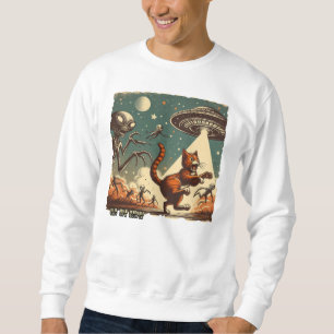 Sweatshirt Selfie OVNI de chat : Invasion Vintage (Sweat - sh