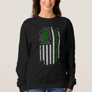 Sweatshirt Sensibilisation à la santé mentale Drapeau vert am