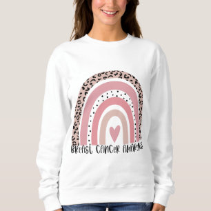 Sweatshirt Sensibilisation au cancer du sein à l'arc-en-ciel