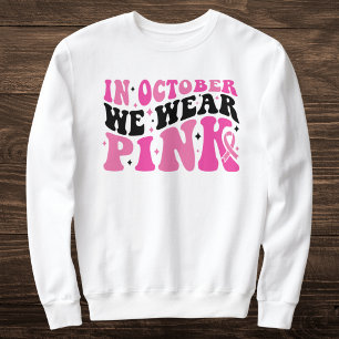 Sweatshirt Sensibilisation au cancer du sein noir et rose rét