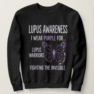 Sweatshirt Sensibilisation au Lupus Je Porte du Violet pour l