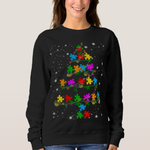 Sweatshirt Sensibilisation sur l'autisme Arbre de Noël Pyjama