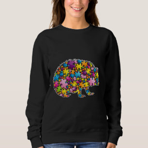 Sweatshirt Sensibilisation sur l'autisme Hérisson Animaux Puz