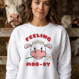 Sweatshirt Sentiment vache T-shirt à manches longues avec c