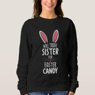 Sweatshirt Sera Échange Soeur Pour Pâques Bonbon Visage Bunny