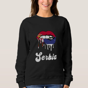 Sweatshirt Serbie Melps Lèvres Fière Drapeau Serbe Racine Srb