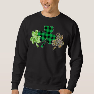 Sweatshirt Shamrock Plaid Chemise Leopard Camouflage Amusant