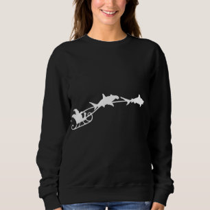 Sweatshirt Shark Santa Claus Sleigh mignonne Noël Shark Love