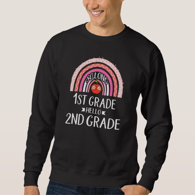 Sweatshirt SI LONGUE 1E ANNÉE HELLO 2E GRADE Rainbow enseigna (Devant)