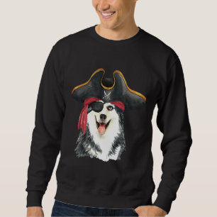 Sweatshirt Sibérie Husky Pirate Main Tirée Aquarelle