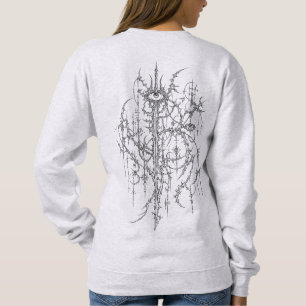 Sweatshirt Sigilisme Cyber Intriqué Art Linéaire Œil Gothique