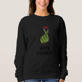 Sweatshirt Signe Coeur de Zombies Halloween Éffrayant Zombie