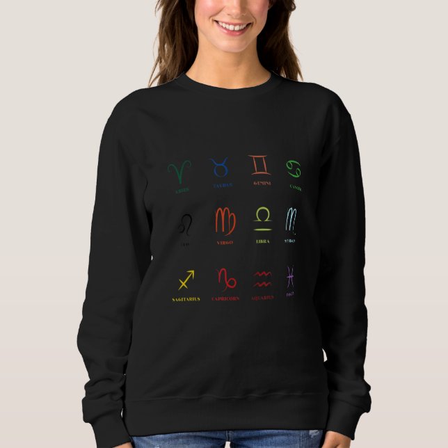 Sweatshirt Signes Astrologiques Arc-en-ciel des Tropiques Cél (Devant)