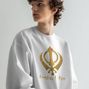 Sweatshirt Sikh Khanda "Sans peur et libre"