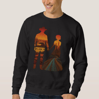 Sweatshirt Silhouette de cow-boy campagnard et de fille de la